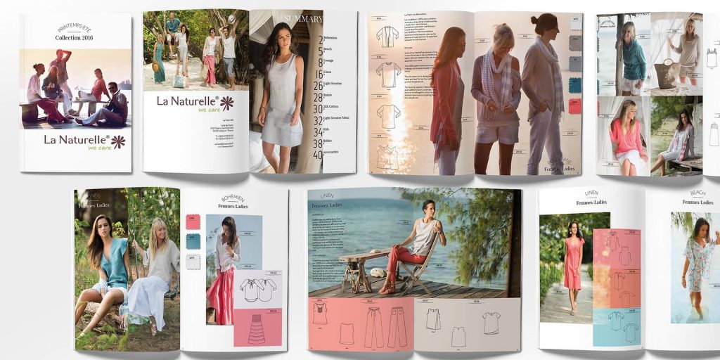 werbung print marketing online adwords social media lanaturell catalogue french fashion layout graphic design