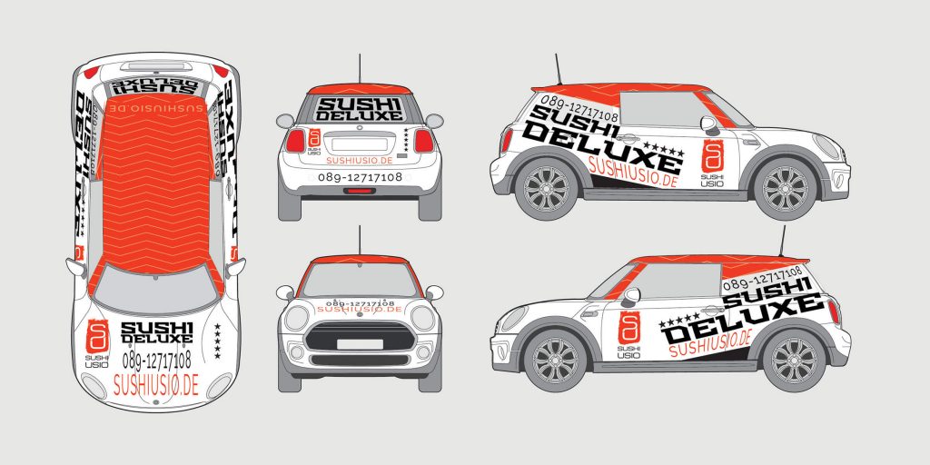 Branding Agentur für Corporate Design & Identityusio sushi car branding corporate design