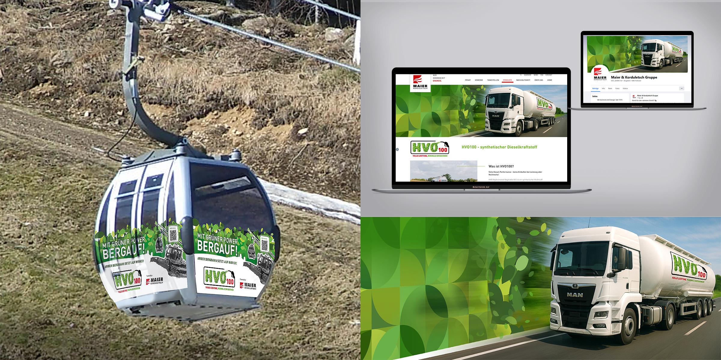 gfd maierkorduletsch hvo branding messestand logo banner gondel2c